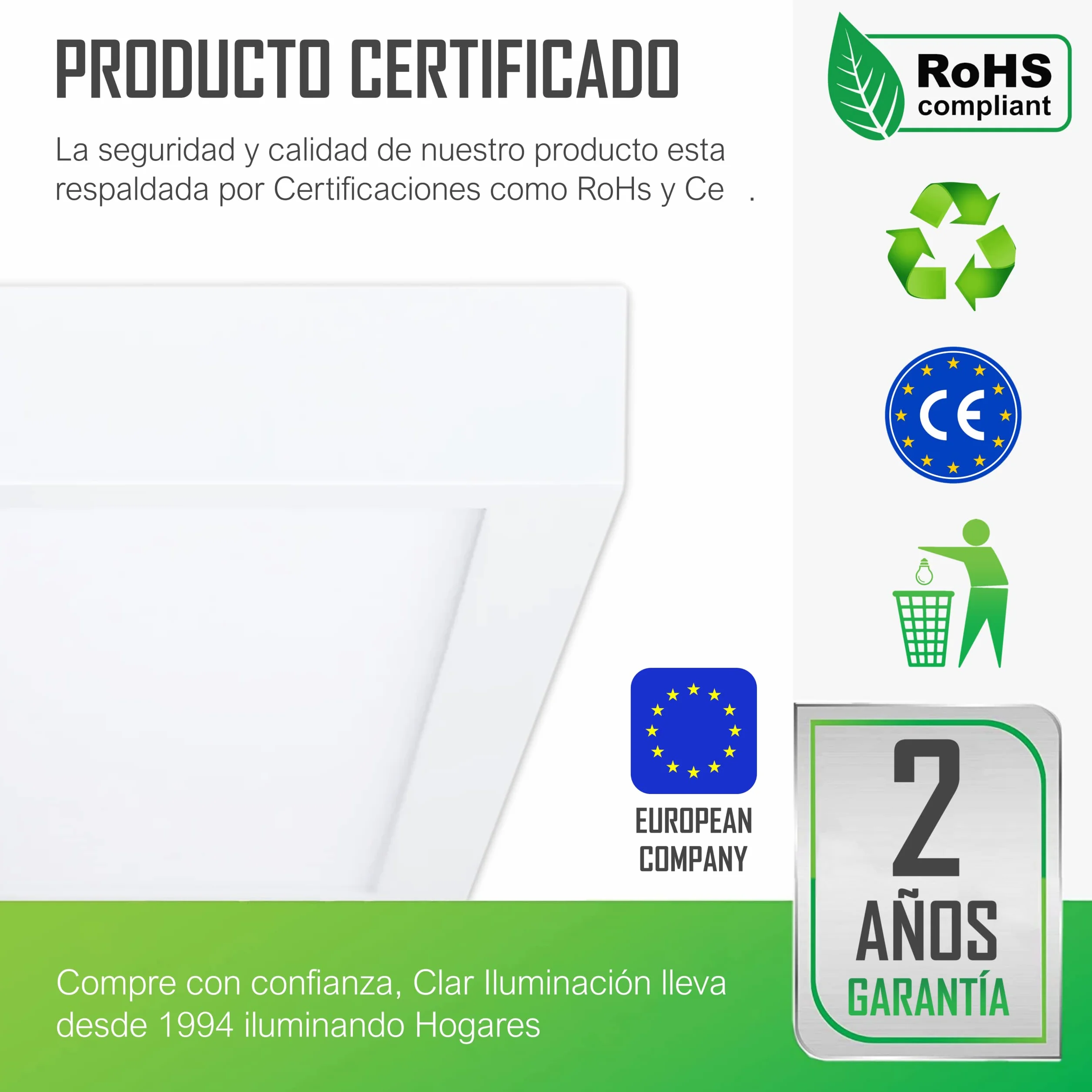 CLAR Plafon LED Techo 60x60 CCT Blanco Calido Neutro Frio Pack 1