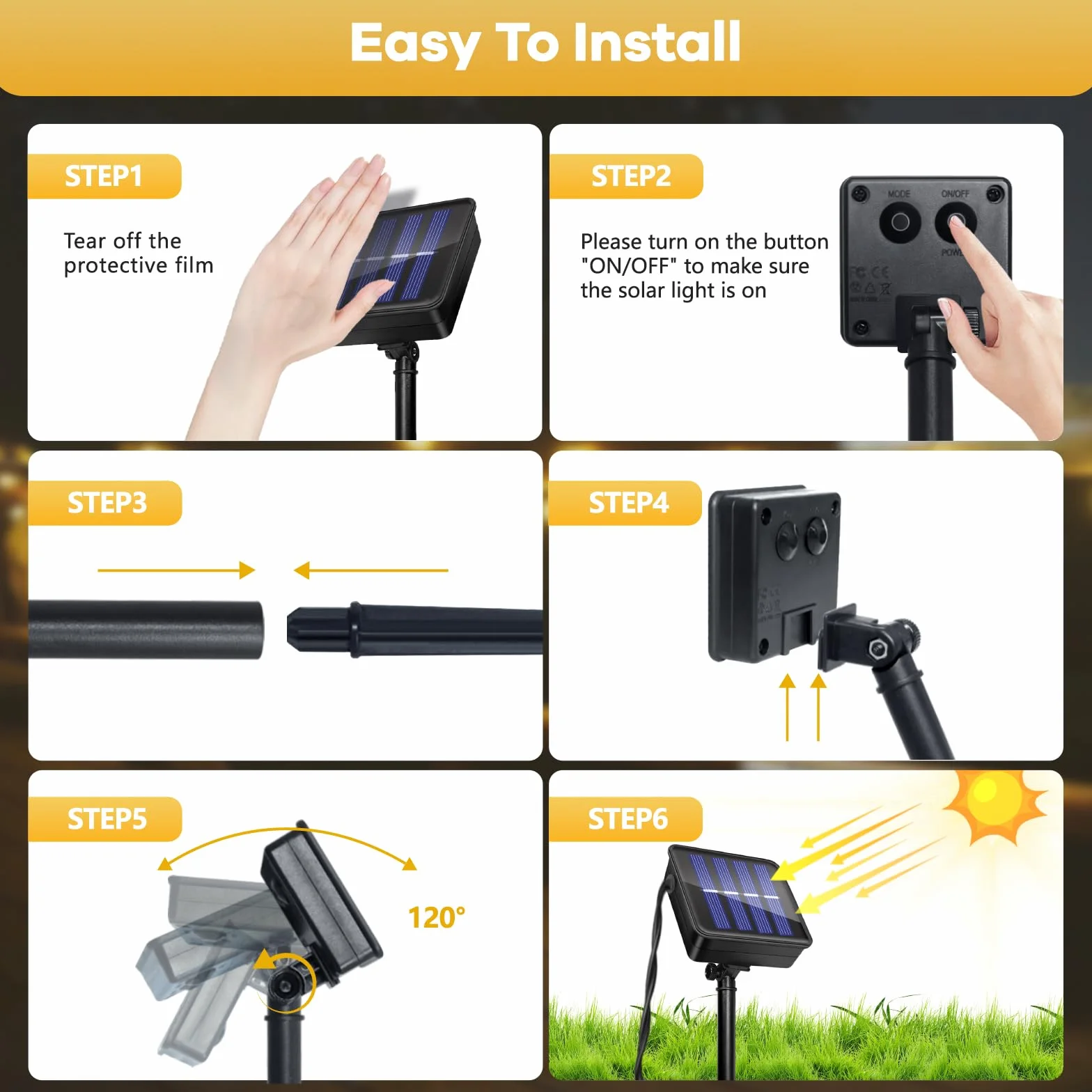 Guirnaldas Luces Exterior Solares 11M 60LED IP65 Impermeable 8 Modos Cadena Solar Blanco Cálido