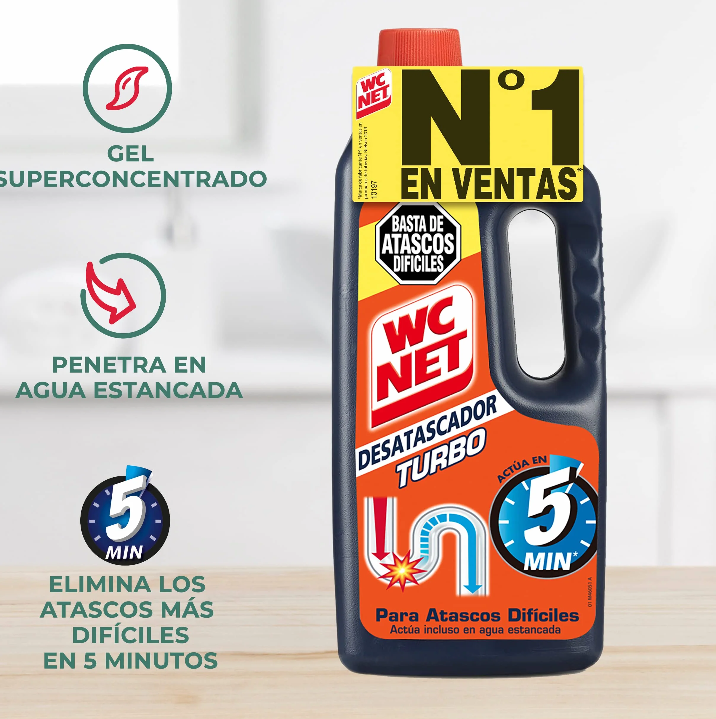 Wc Net Desatascador Turbo, 1L