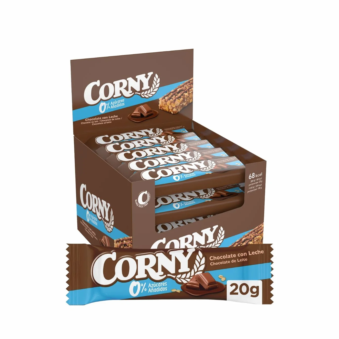 Corny Barrita Sin Azúcares Añadidos Sabor Chocolate 0% Pack 24 x 20g