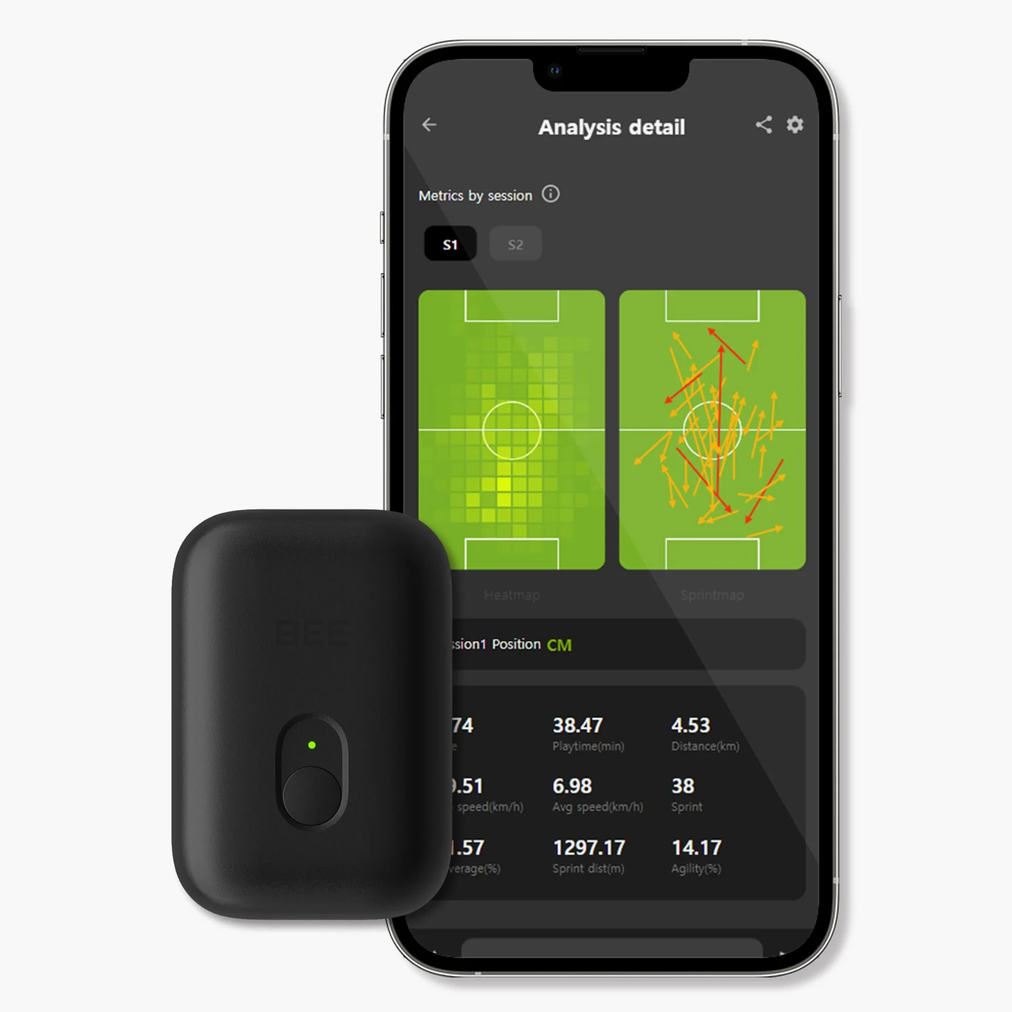 SOCCERBEE - BEE PRO 2 - Rastreador GPS deportivo y chaleco para deportes al aire libre | Prueba de 30 días incluida y suscripción requerida | Equipo de entrenamiento de fútbol | Rastreador de fitness