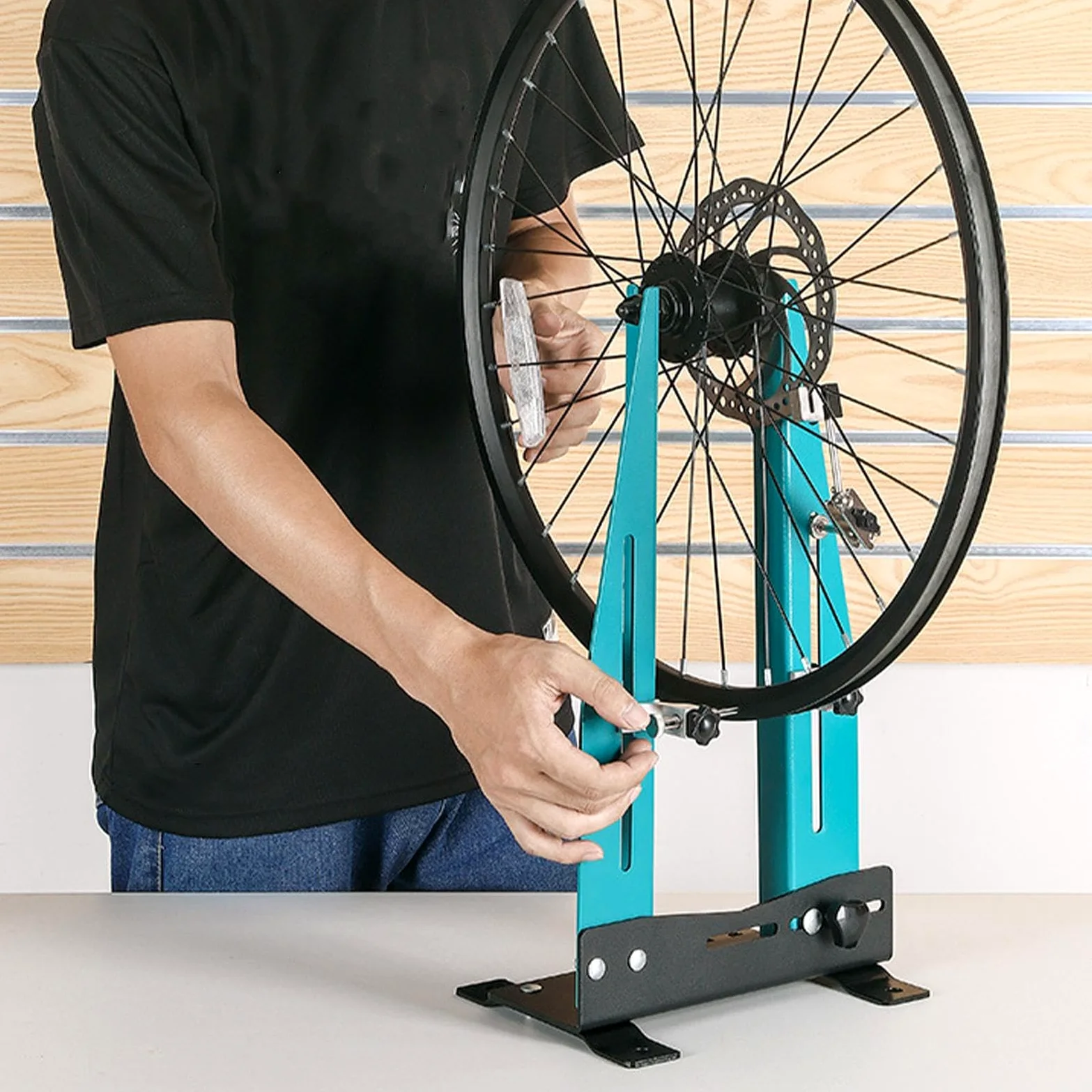 Soporte de llanta ajustable, herramienta de alineación de de bicicleta | soporte flexible para mantenimiento, grandes herramientas para maletero de llanta con llaves de radios libres y resistente