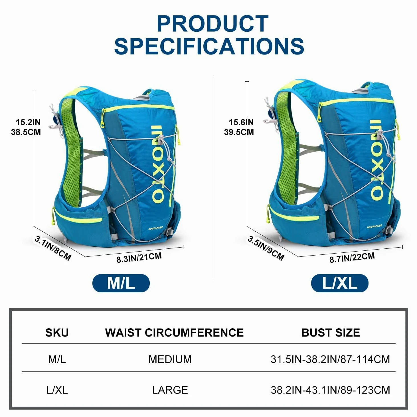 INOXTO Chaleco de hidratación ligero para correr, mochila de hidratación con bolsa de agua de 1.5 L y botella de agua plegable suave de 450 ml para senderismo, correr, ciclismo, carreras para mujeres