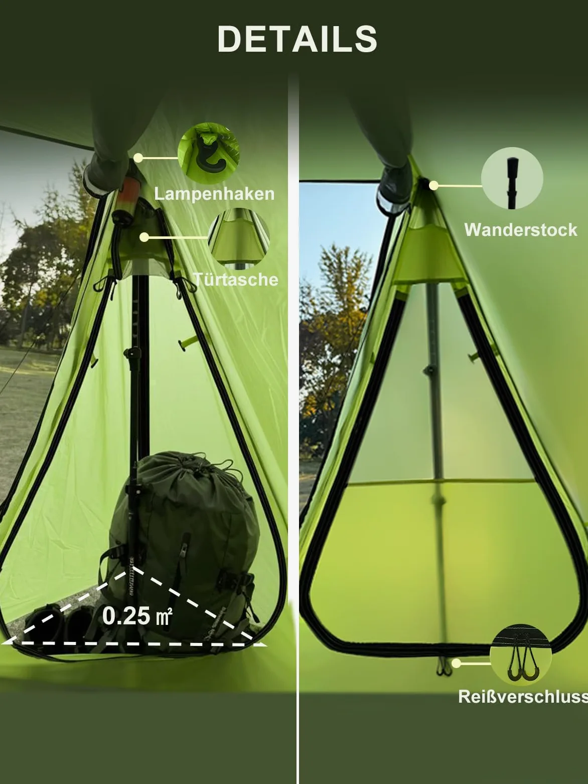 TOMOUNT Tienda de campaña ultraligera de nailon para un hombre, tamaño pequeño, 4 estaciones, resistente al agua y al viento, compacta para senderismo, camping, exterior