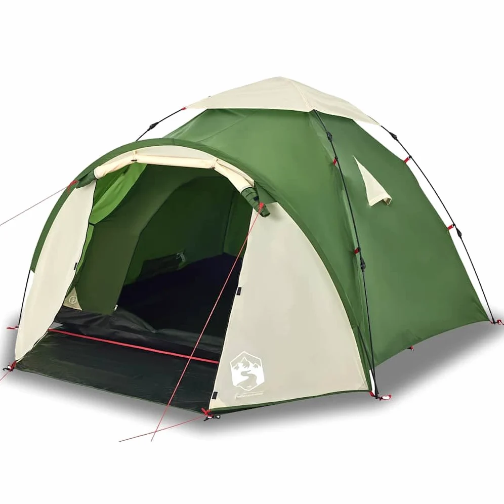 Tienda de campaña de cúpula para 3 personas, color verde, sistema de liberación rápida para montaje rápido, tienda iglú ligera con toldo extraíble, para acampadas y aventuras al aire libre