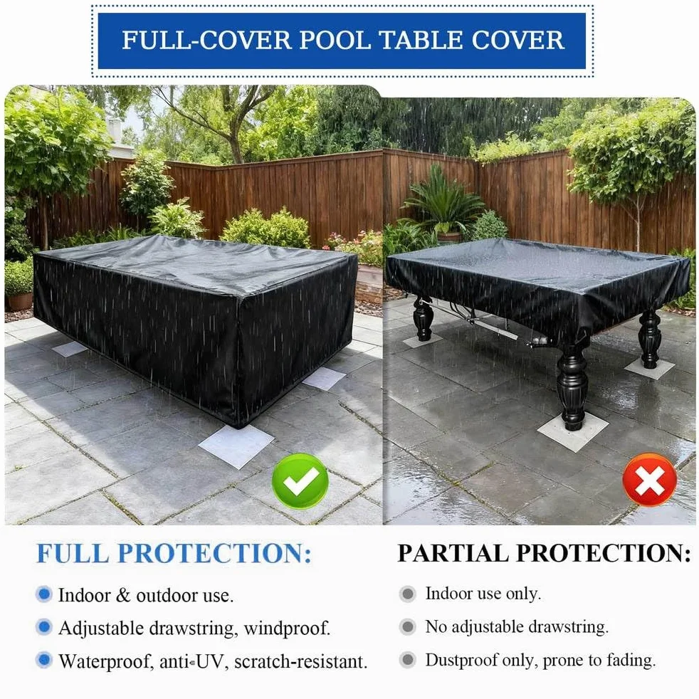 Funda para Mesa de Billar de 6/7/8/9 Pies, Funda Impermeable y a Prueba de Polvo para Mesa de Billar, Funda Resistente para Mesa de Billar de Snooker