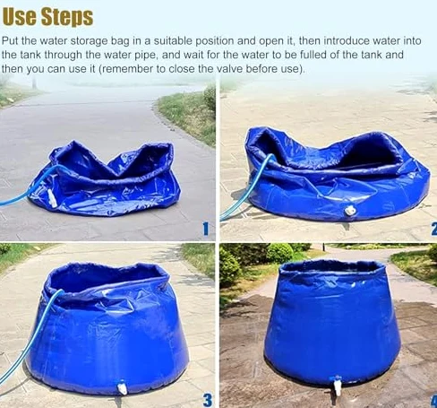 Esta bolsa de almacenamiento de agua de emergencia – Bolsa de transferencia de gran capacidad con grifo, recogida de agua de lluvia plegable para uso en exteriores