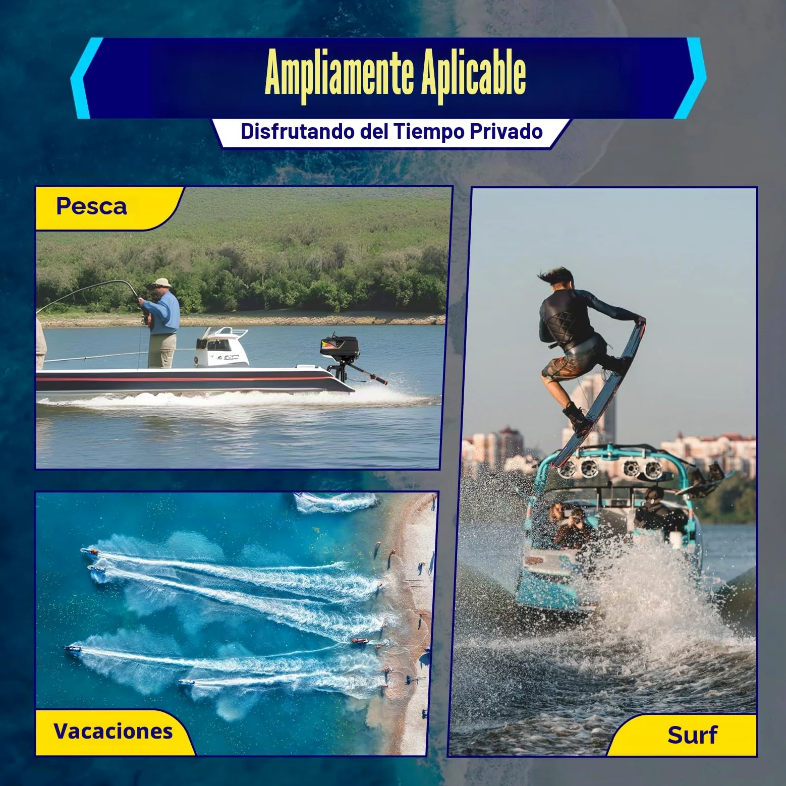 Motor fueraborda de 2 tiempos, 3,6 CV, motor de gasolina para botes inflables, barcos de pesca, yates, canoas, kayaks con una altura trasera máxima de 42 cm