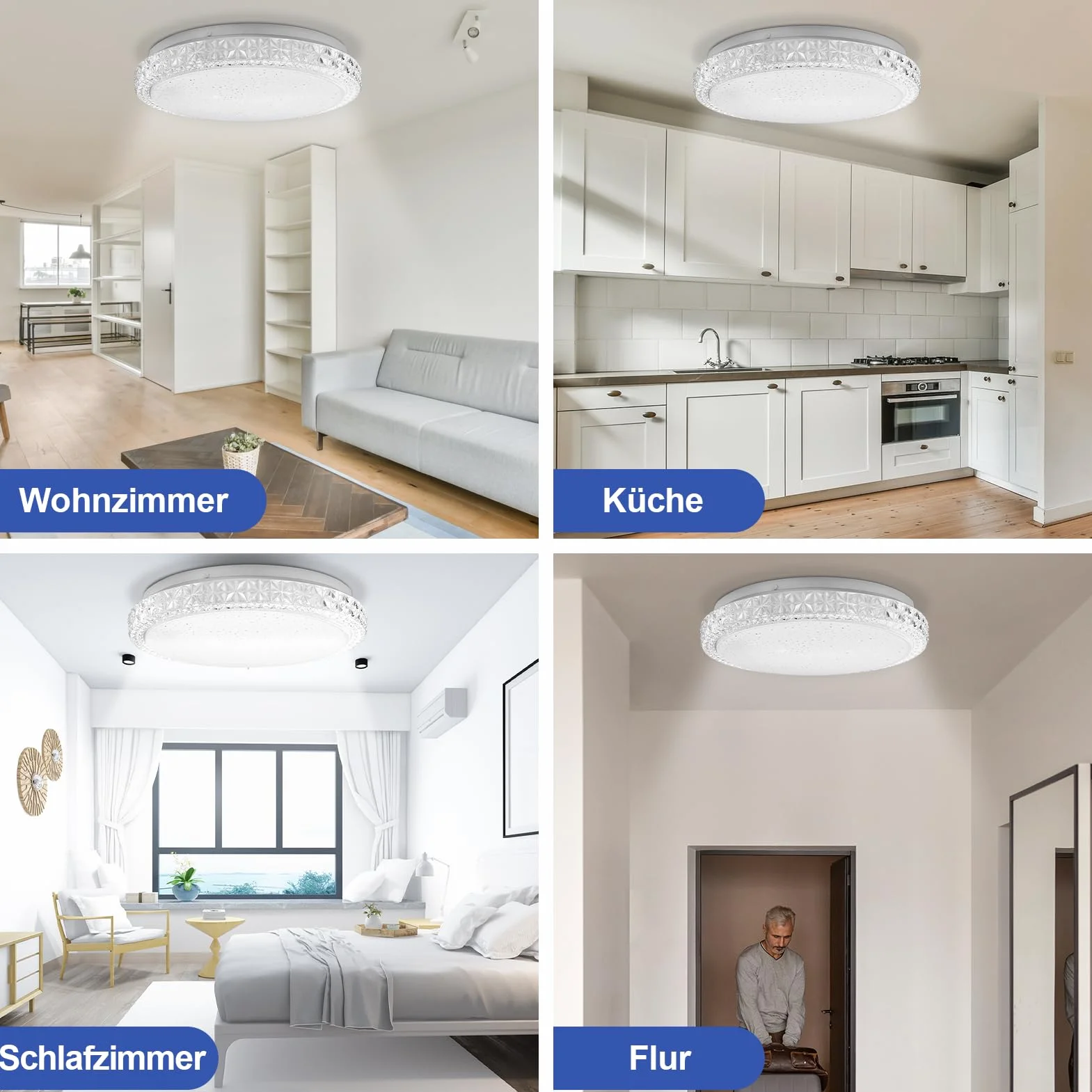 Plafon LED Techo 48W 6500K Lampara Techo Dormitorio Cocina