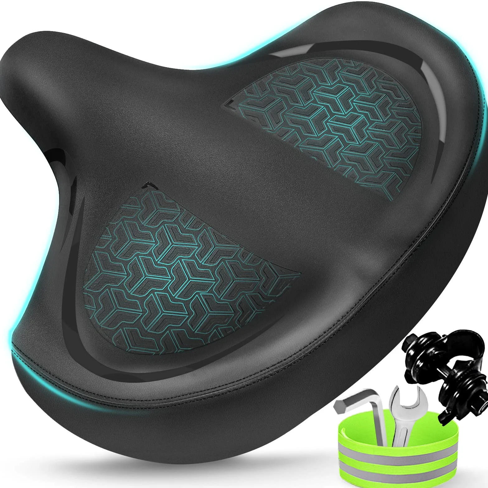 Twomaples Asiento de bicicleta, asiento de bicicleta para mujeres y hombres, extra cómodo, ancho, asiento cómodo de gran tamaño para bicicletas Peloton, apto para bicicletas estáticas, bicicletas
