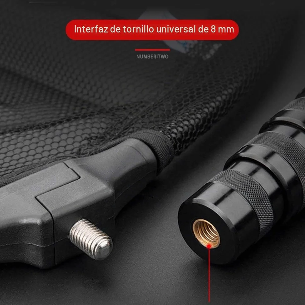 Caña telescópica, pescar de carbono, dinámica, ligera, estable, uso flexible, mango de red de pesca de carpa, accesorios- de pesca (2,7 m)