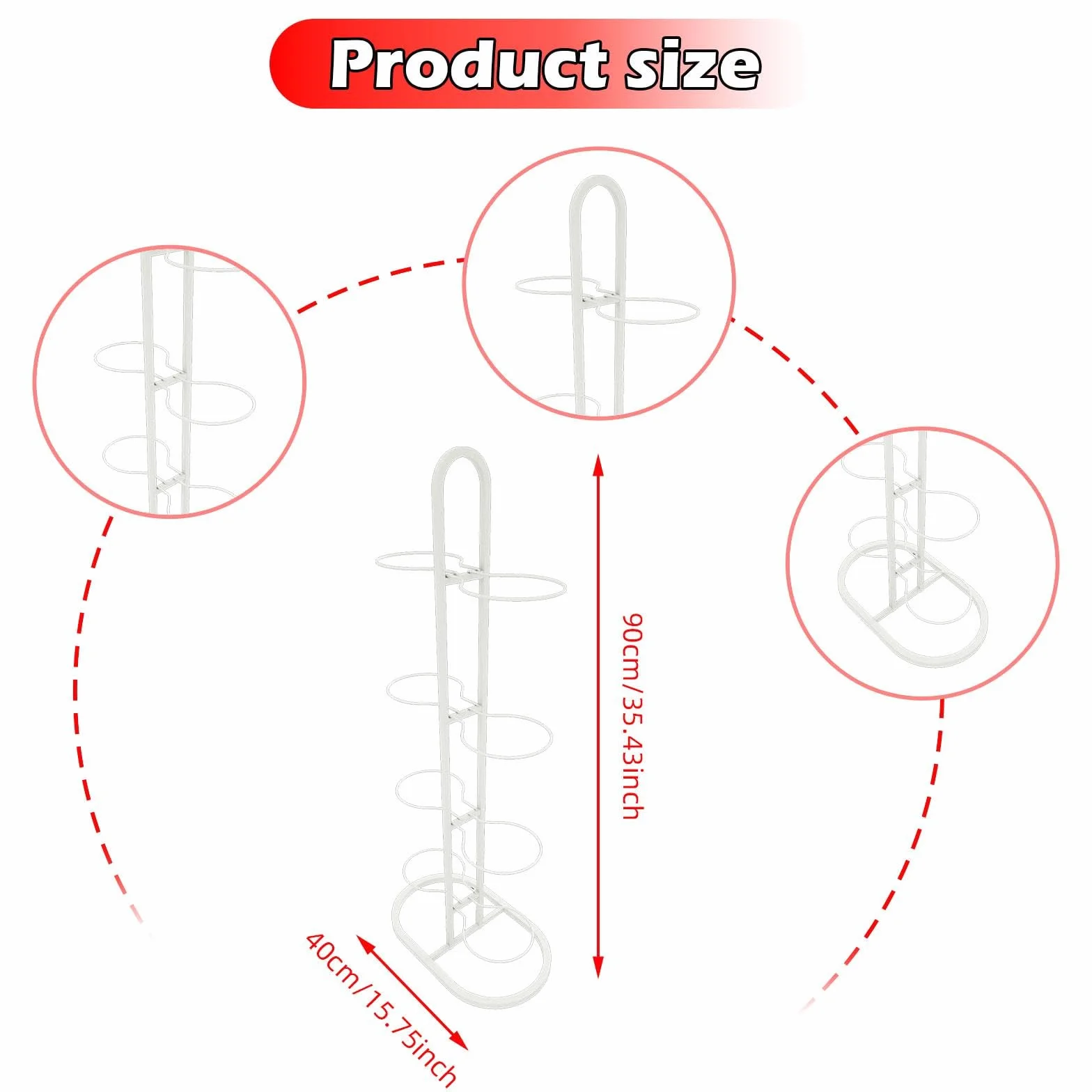 Soporte Vertical para 8 Balones de Fútbol, Organizador de Equipo Deportivo, Blanco