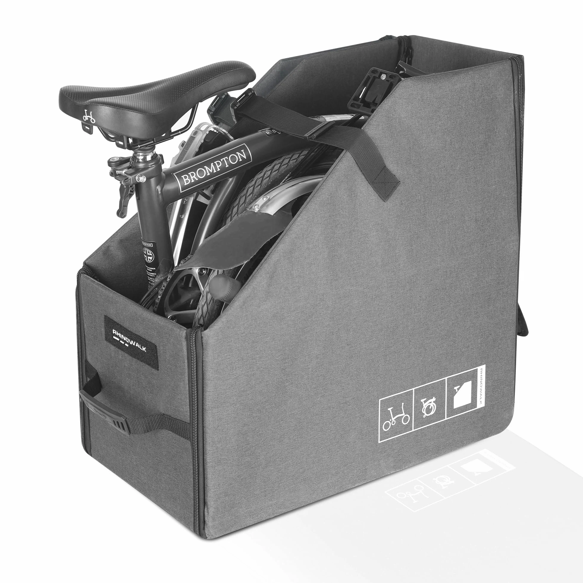 Rhinowalk Caja de Almacenamiento Plegable para Bicicletas Brompton, Organizador de Maletero de Coche Plegable, Estuche para Transporte de Bicicletas, Bolsa de Viaje, YRK70G
