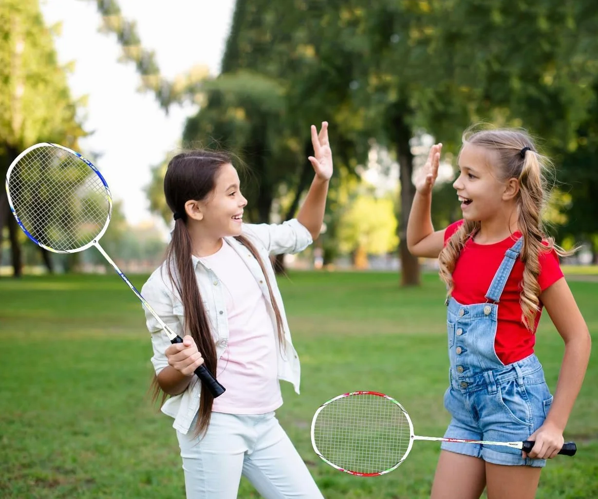Senston Raquetas de Bádminton Adulto Unisex - Incluye Bolsa, 2 Raquetas, 2 Volantes, 2 Sobregrip