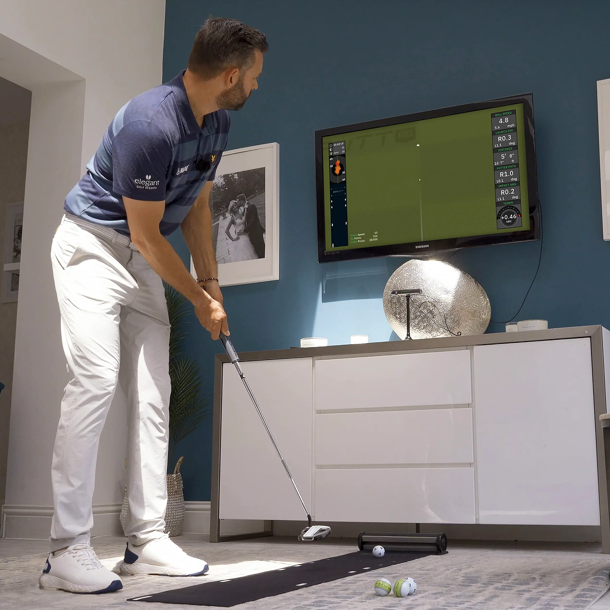 ExPutt EX500D Simulador de Putting de Golf Profesional, simulador de Golf en casa, perfecciona tu Putt Swing en Cualquier Momento y en Cualquier Lugar