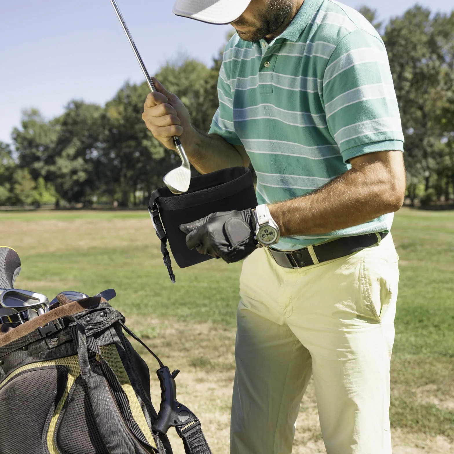 Bolsa de Limpieza para Palos de Golf y Pelotas de Golf Clip Desmontable Lavable a máquina Limpia