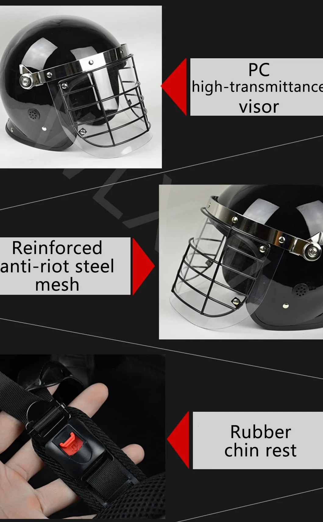 WLXW Casco Táctico Antidisturbios, Casco Especial Antidisturbios con Visera Transparente Máscara De Malla De Alambre De Acero, SWAT Protector Paintball Combate Cosplay