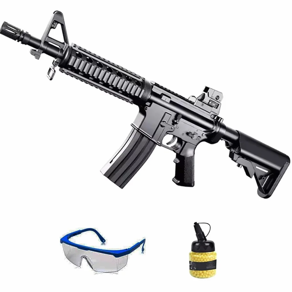 Fusil Saigo M4 CQB Muelle (6mm) | Escopeta de Airsoft Calibre 6mm + biberón + Gafas de protección. Pistola de iniciación al Airsoft