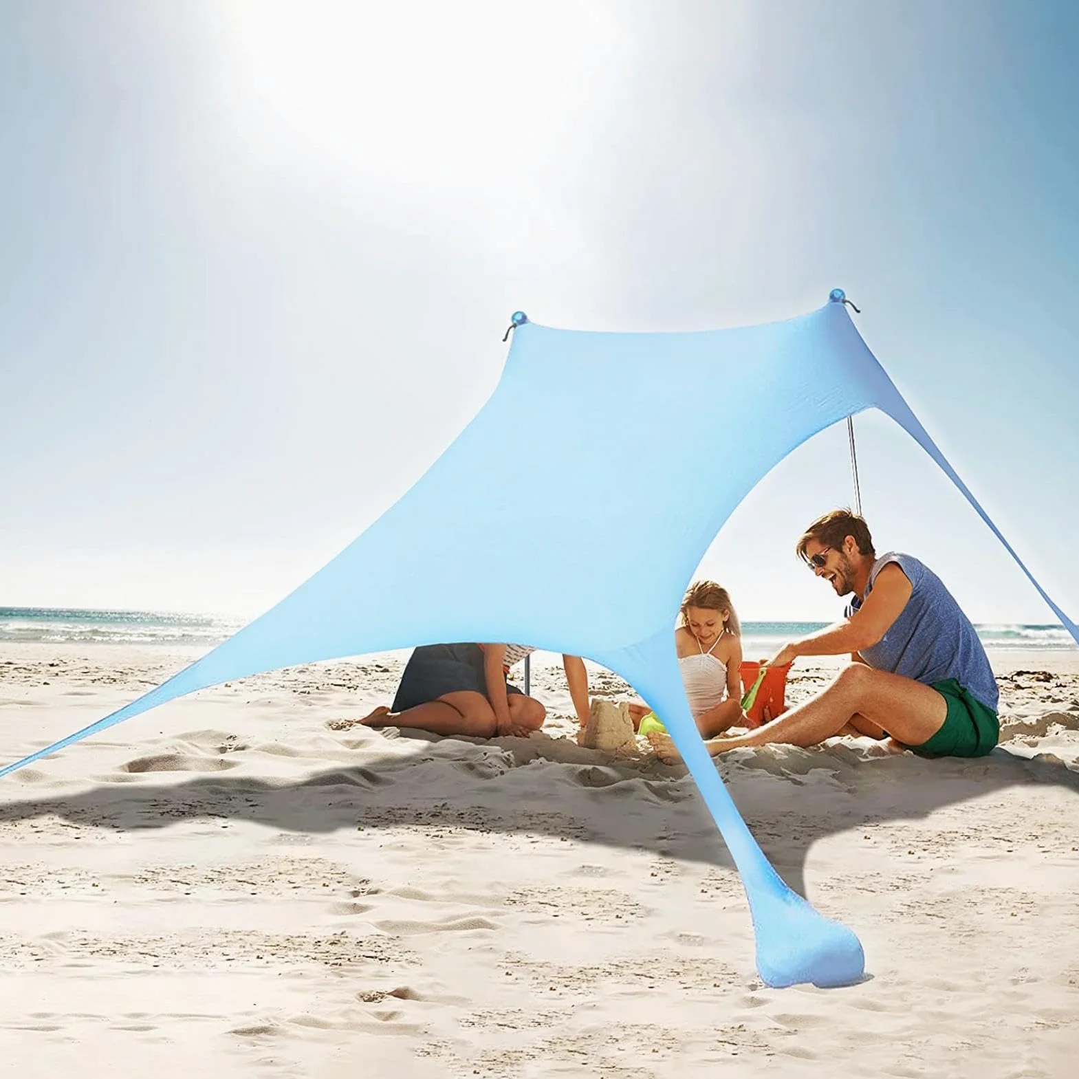 Tienda de campaña de Playa, toldo portátil para Exteriores, protección UV | refugio de playa ligero para la familia, tienda de campaña de fácil instalación, campamento en la playa, sombrilla para patio