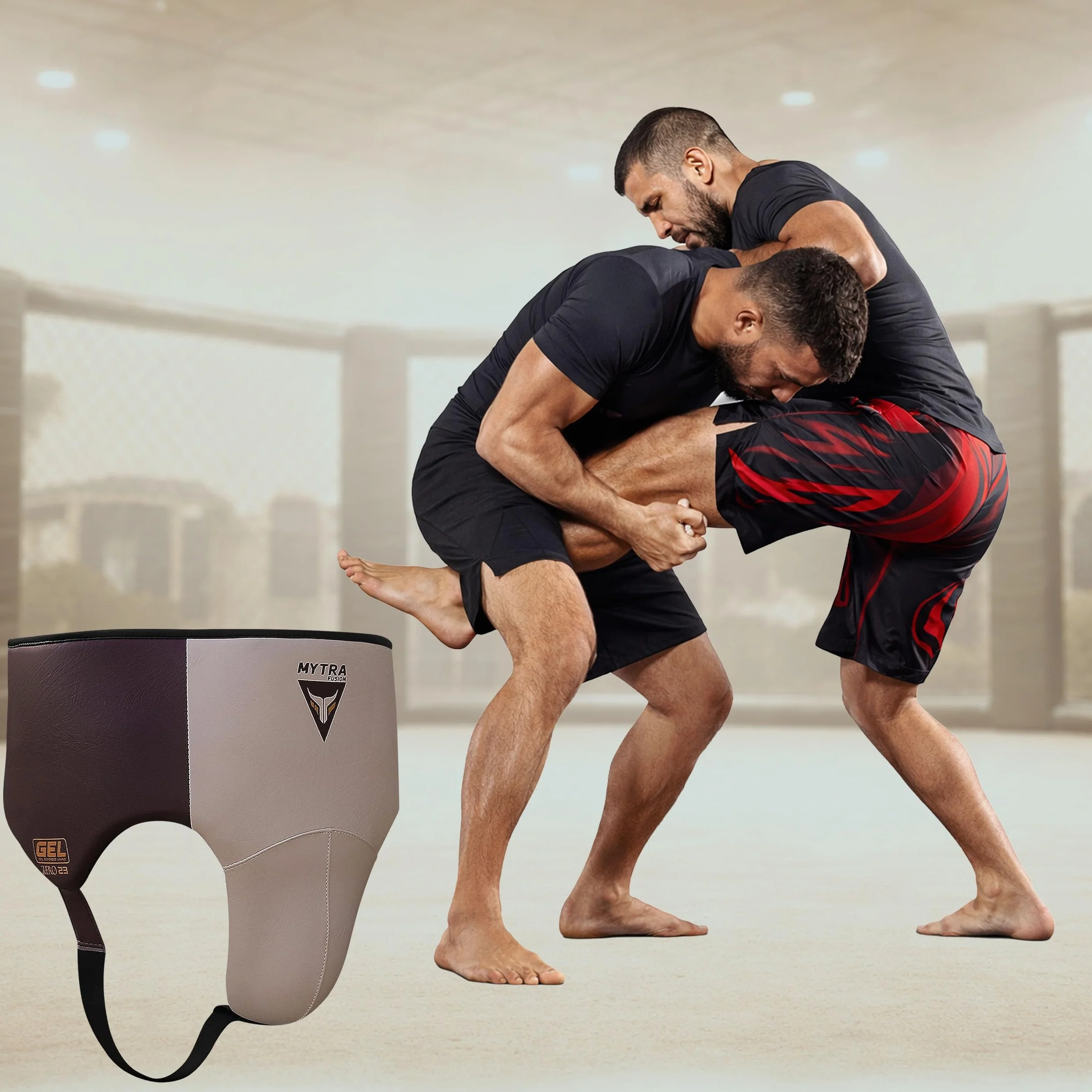 Mytra Fusion coquilla Hombre Protector Testicular for para MMA, Muay Thai, Kickboxing y Artes Marciales Protector Abdominal para Entrenamiento, Sparring, Taekwondo y Grappling