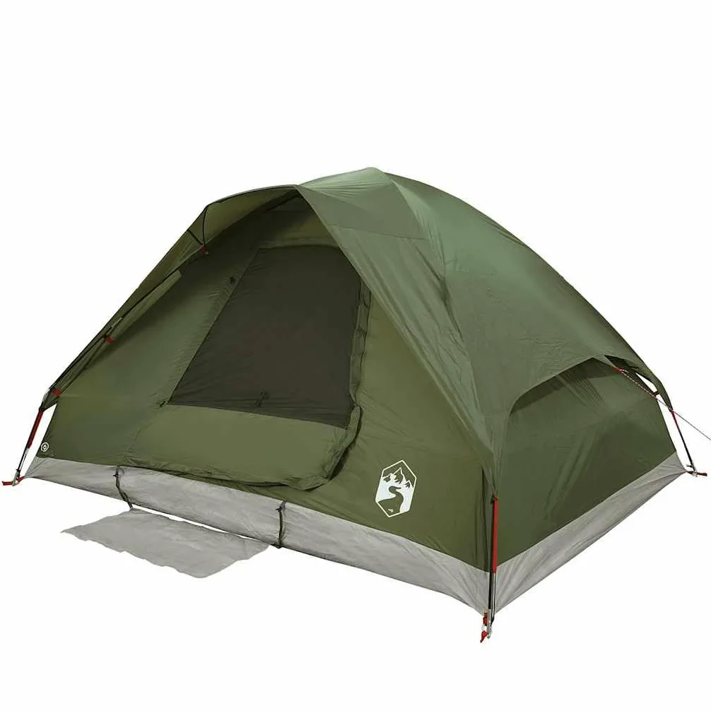 Tienda de campaña 2 personas verde oliva impermeable con doble techo extraíble, poliéster revestimiento de PU, postes de fibra de vidrio ligero, montaje fácil, E-Port para cable