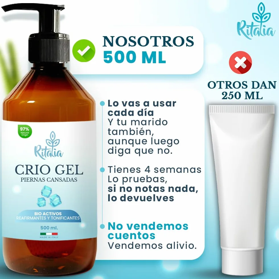Ritalia CREMA GEL FRIO PIERNAS CANSADAS BIO 500ml na varices i obrzęk nóg