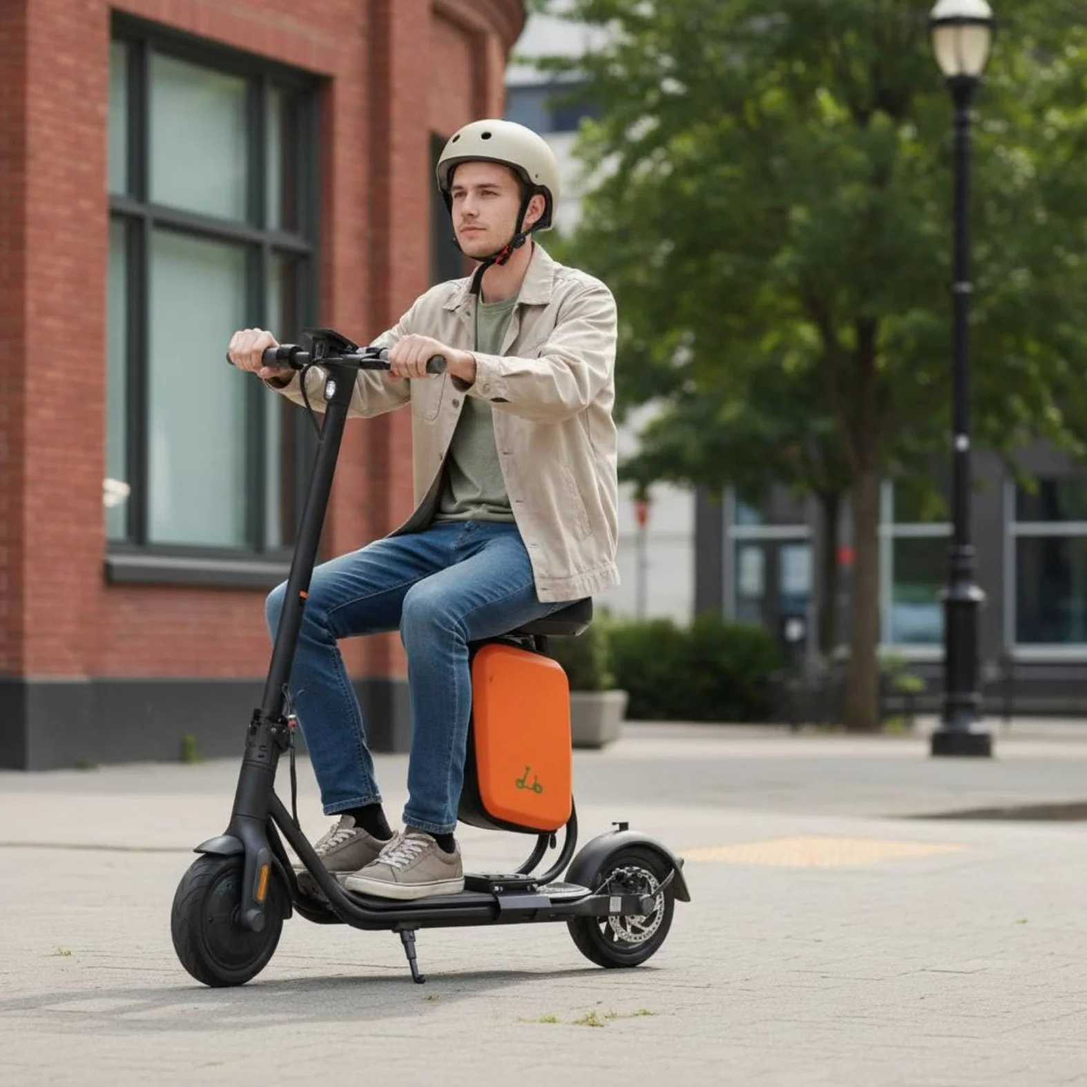 Scooter Seat Attachment Asiento para Patinete Eléctrico con Bolsa de Almacenamiento Sillín Accesorio de Movilidad Cojín de PU Acolchado Adecuado para Adultos en Trayectos Largos Trabajo Ocio