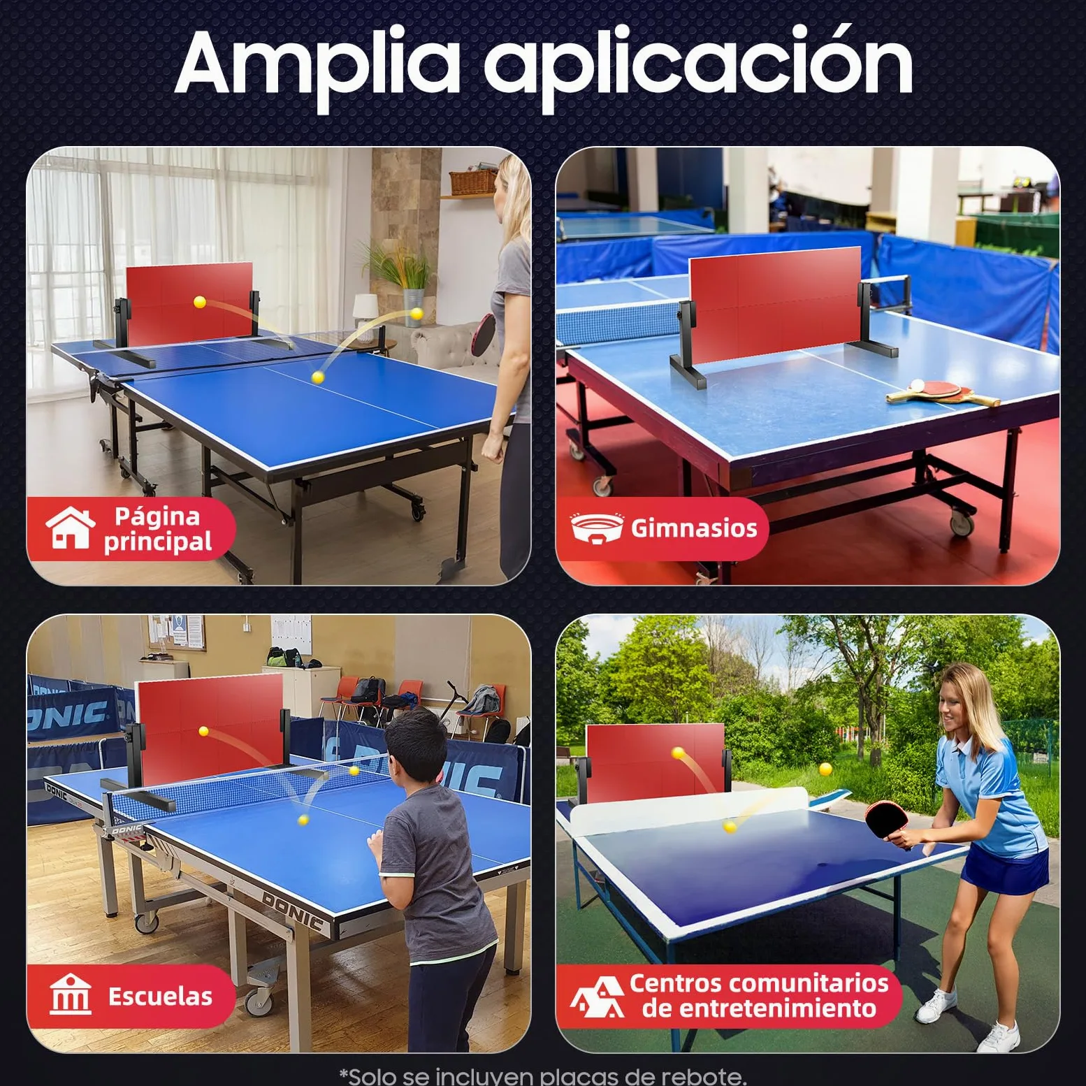 Tabla de Ping Pong para Retorno y Rebote - Mesa Vertical para Casa, Gimnasio, Interior y Exterior