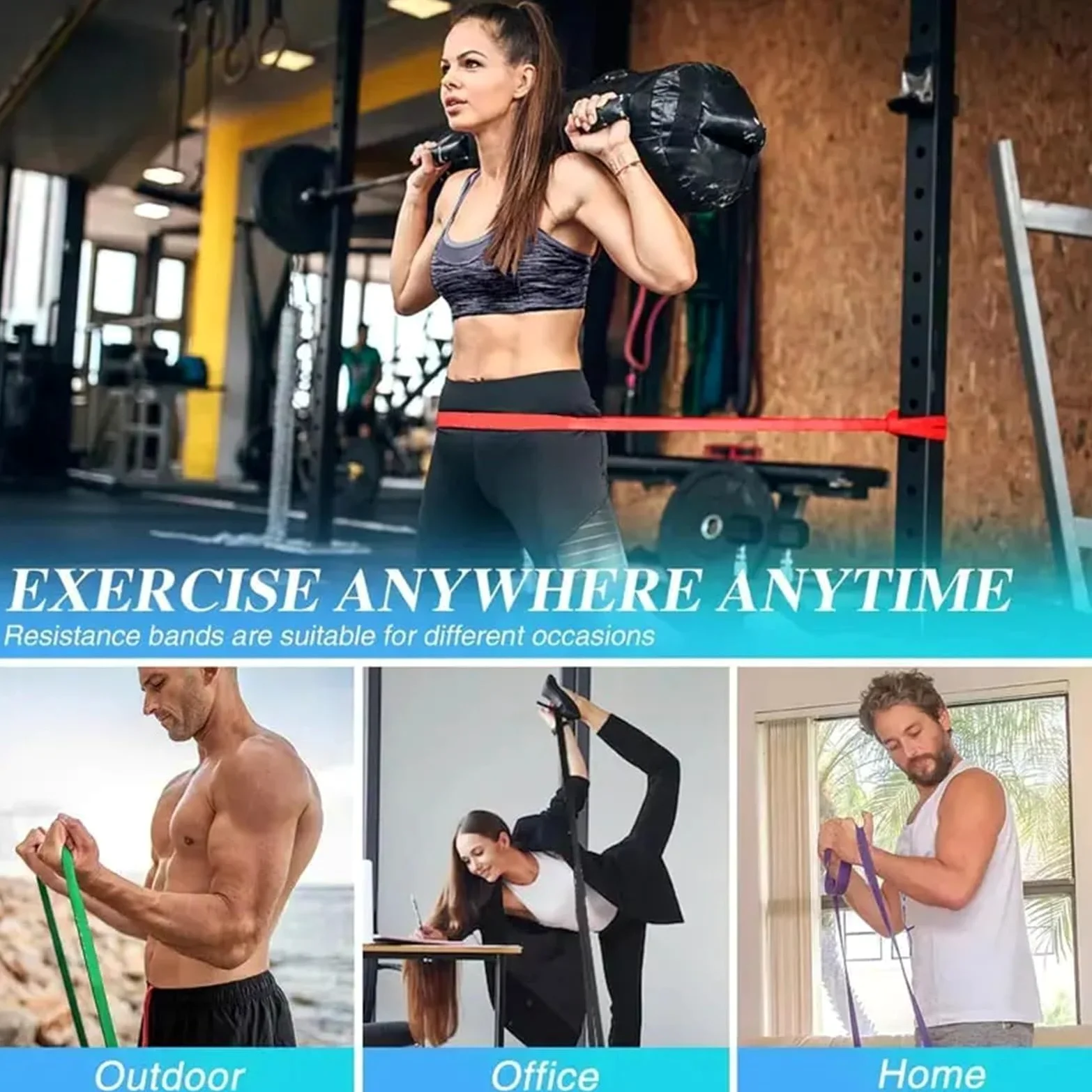 Gomas Elasticas Musculacion Banda Elástica De Resistencia | For hombres y mujeres fuerza Fitness ejercicio Yoga tensión Pull Up Resista