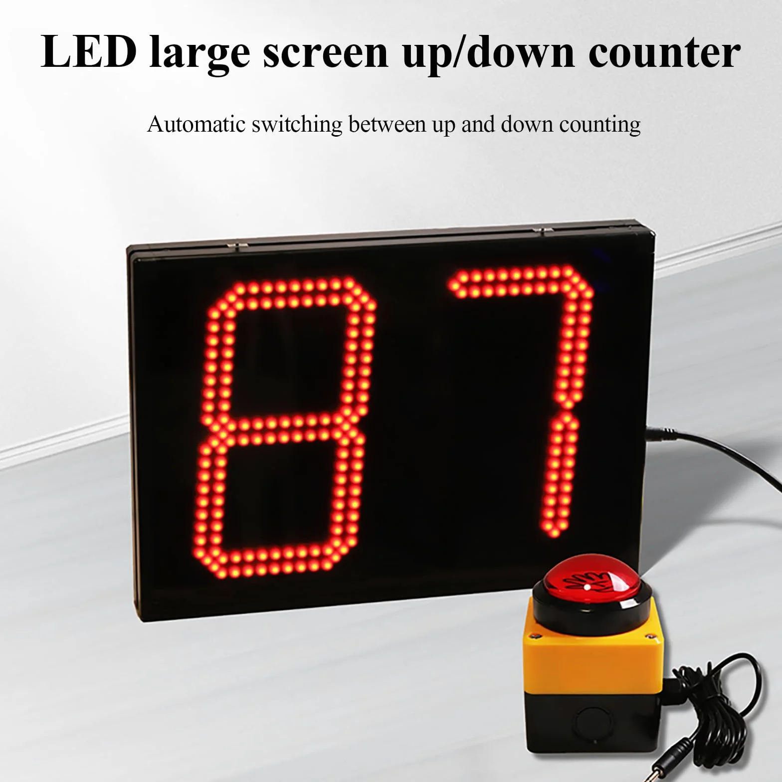 Contador Portátil con Pantalla De 4 Dígitos Y 6 Pulgadas, Contador LED Ascendente/descendente con Control Remoto Y Botones, Configuración De Número Arbitrario, Función De Memoria De Apagado