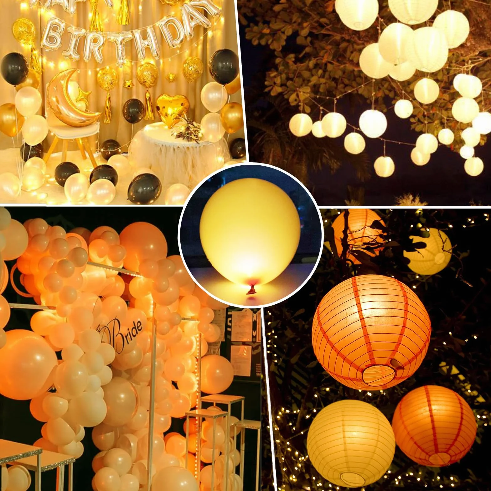 Mini Luces LED para Globos, 50 Piezas, Redondas, Navidad, Bodas, Cumpleaños, Halloween