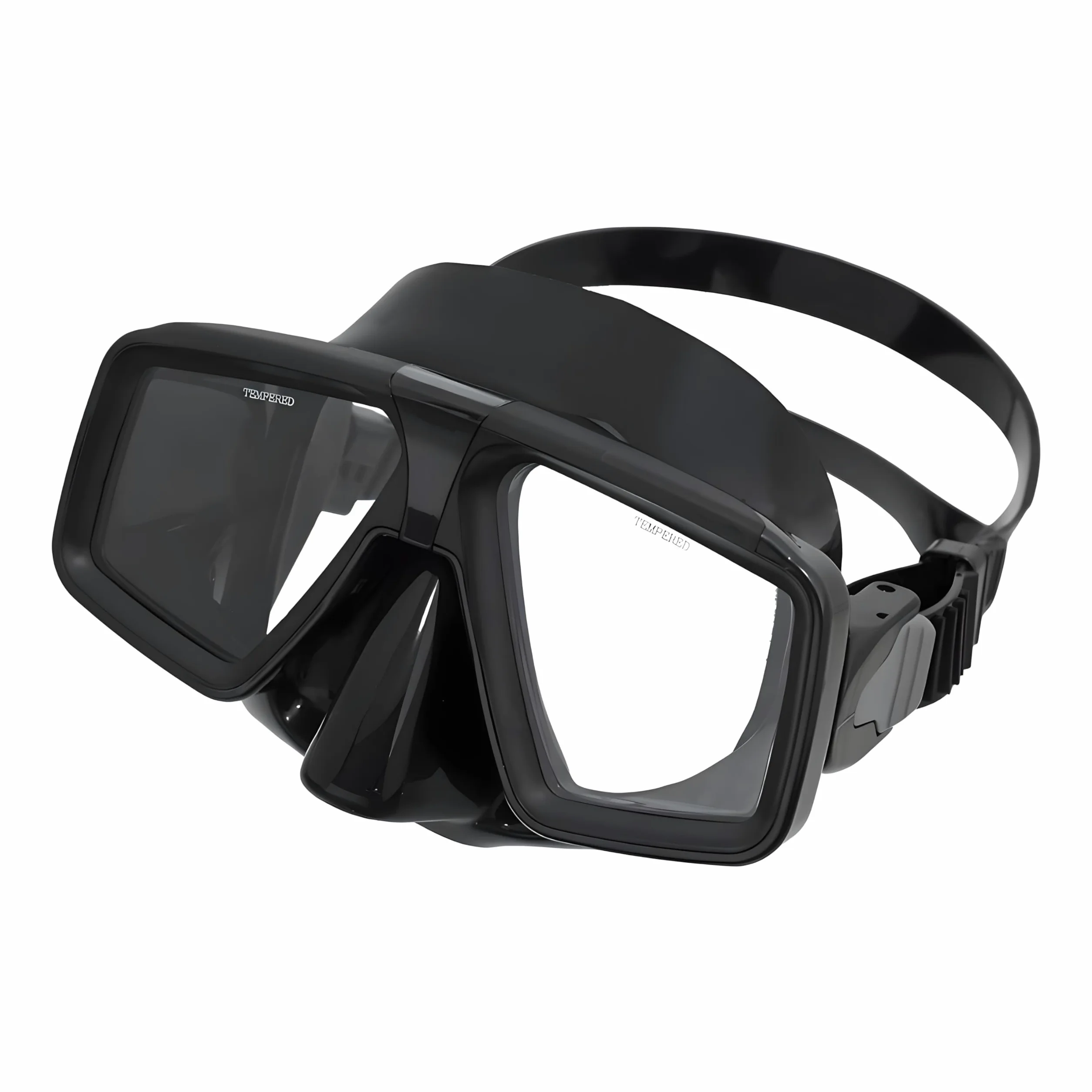 ATACLETE Máscara de buceo de doble lente Buds de bajo volumen para buceo, esnórquel y entrenamiento militar subacuático, grado profesional, diseño de perfil bajo