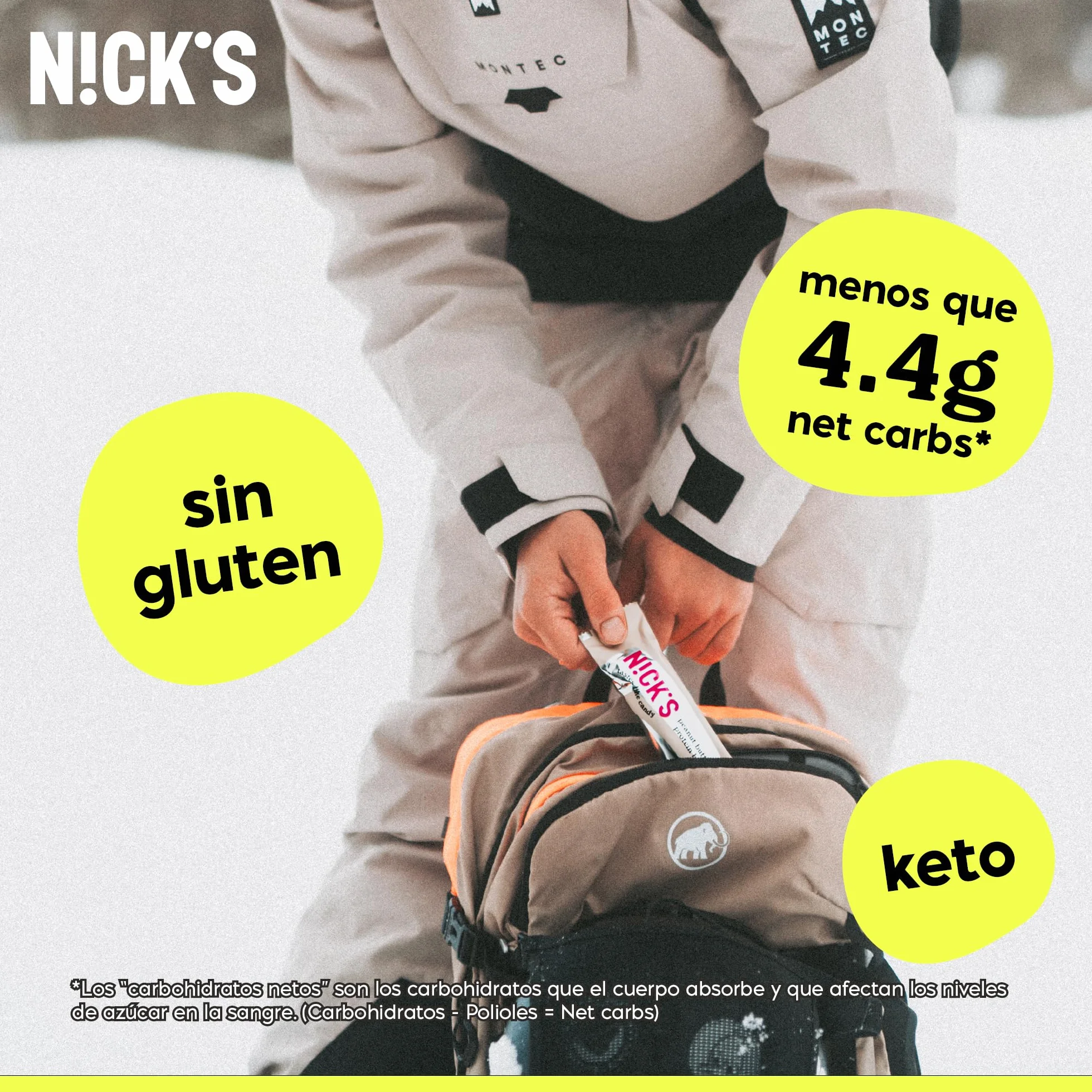 NICKS Mix de Barritas Proteina Keto Protein Bar Chocolate 4g Carbohidratos Netos 15g Proteina 5g Colageno Sin Azucar Low Carb Snacks Sin Gluten 9x50g