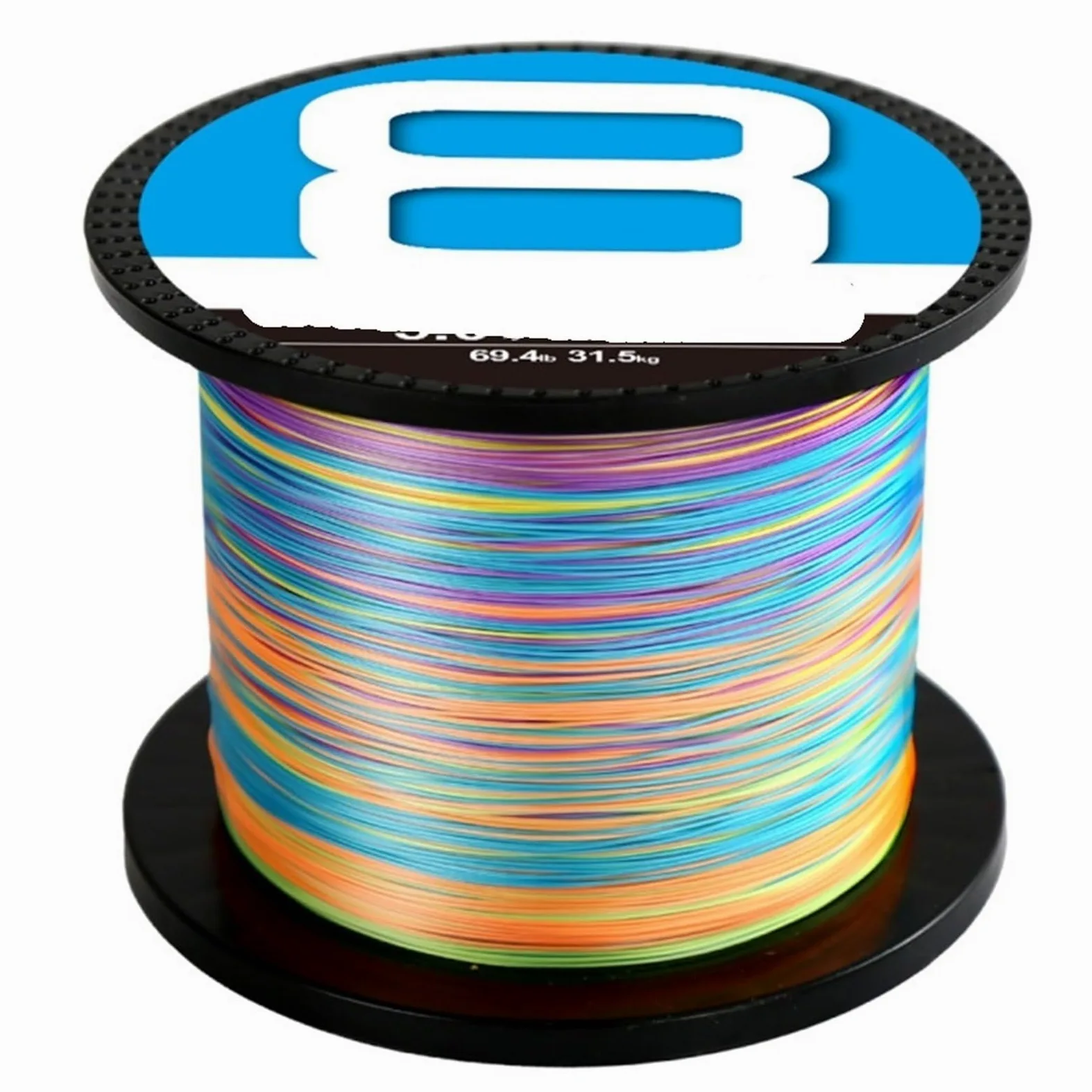 Hilo De Pescar Línea de Pesca 8X, 300M, 500M, 1000M, 8 hebras, línea de Pesca Trenzada, línea de PE multifilamento for Pesca de Carpa(8X-Multicolor,500M-3.0-40LB)
