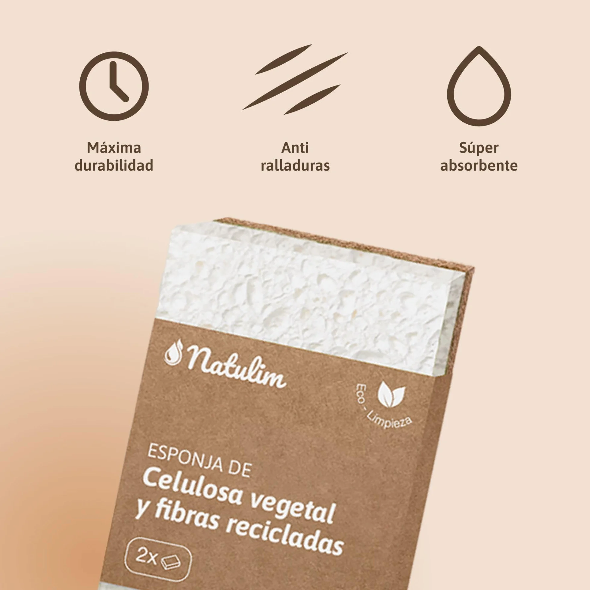 Natulim Pack Lavavajillas a Mano 250g con Dispensador Reutilizable, 2 Esponjas y Sobrecito