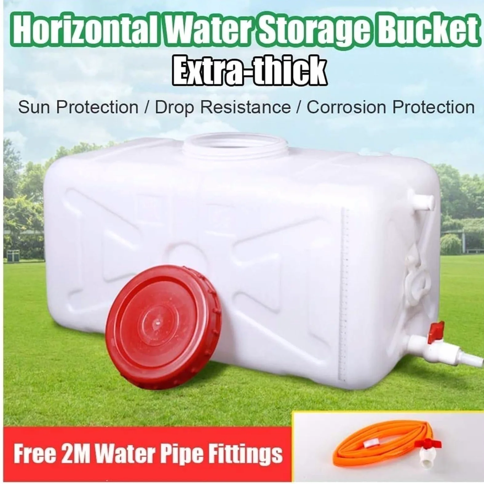 Almacenamiento de Agua Depósito Agua Plástico Grueso 50L/100L/150L/200L Diseño Asa Emergencias Acampada Senderismo Ecológico Duradero