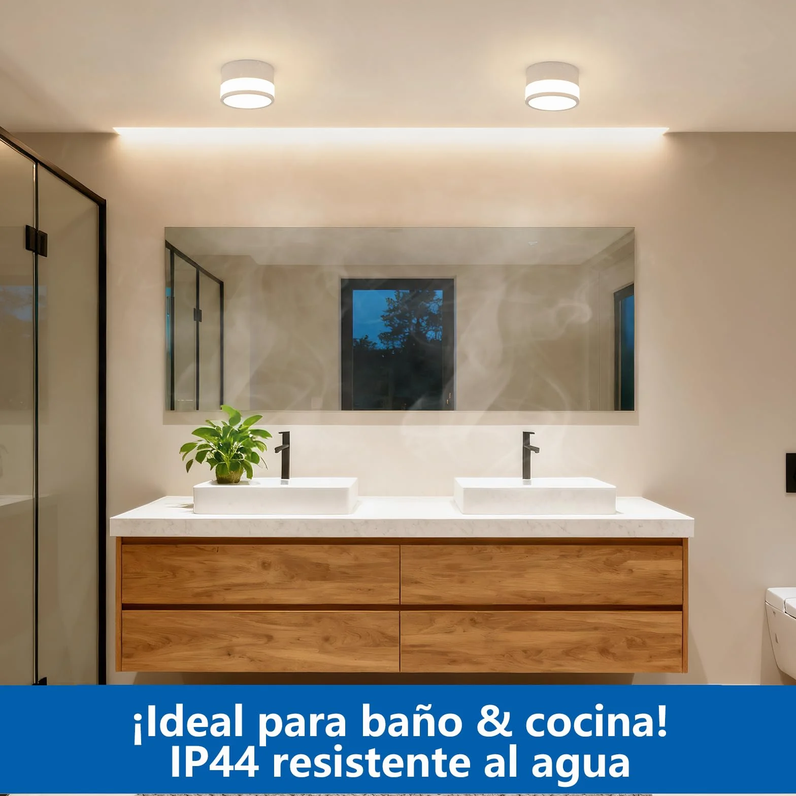 ZIZZLER Focos Blanco Superficie Aplique Techo LED Cilíndrico IP44 12W 10cm