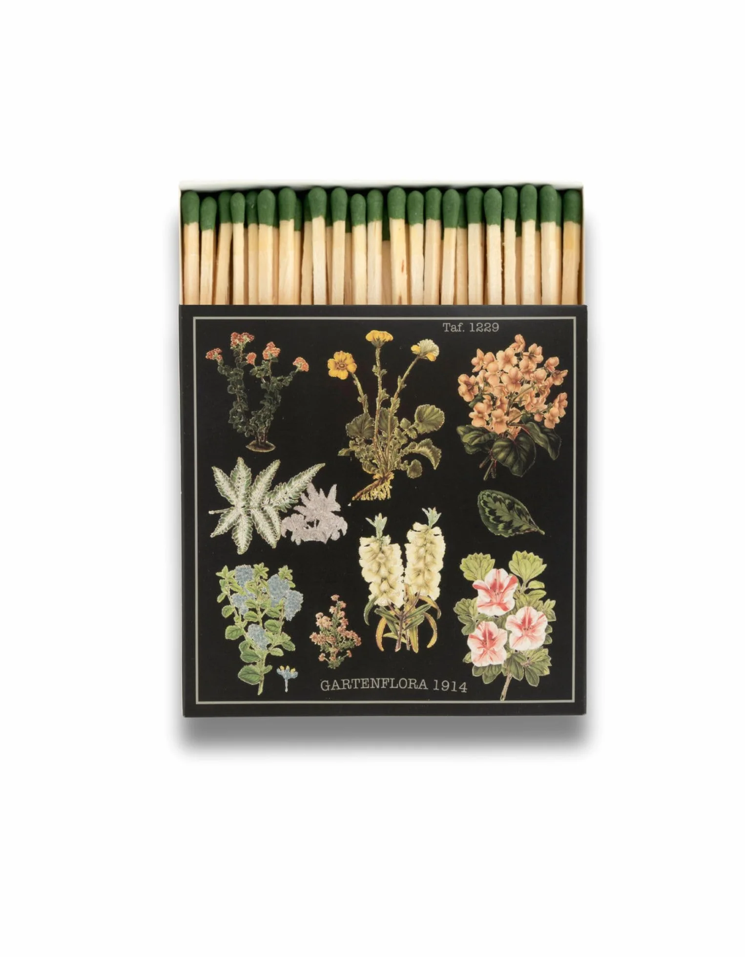 Curator Home Cerillas de seguridad largas Caja de cerillas cuadrada elegante Floral