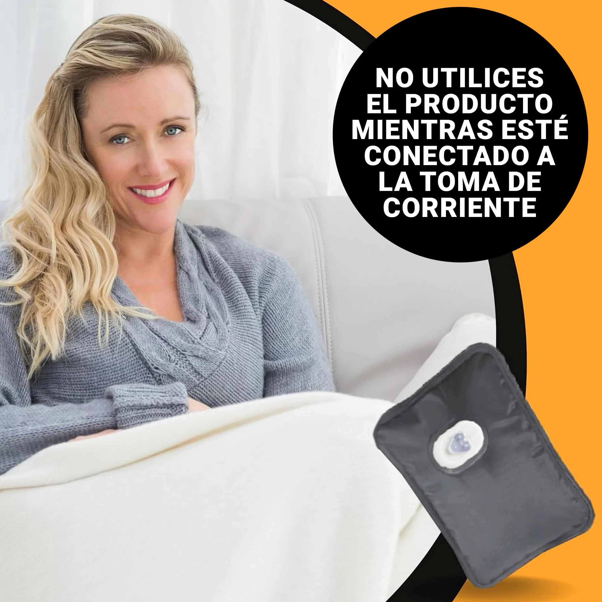 ELETTROCASA Bolsa de Agua Caliente Eléctrica Teporino 6h Calor Recargable Lista en 10 Minutos
