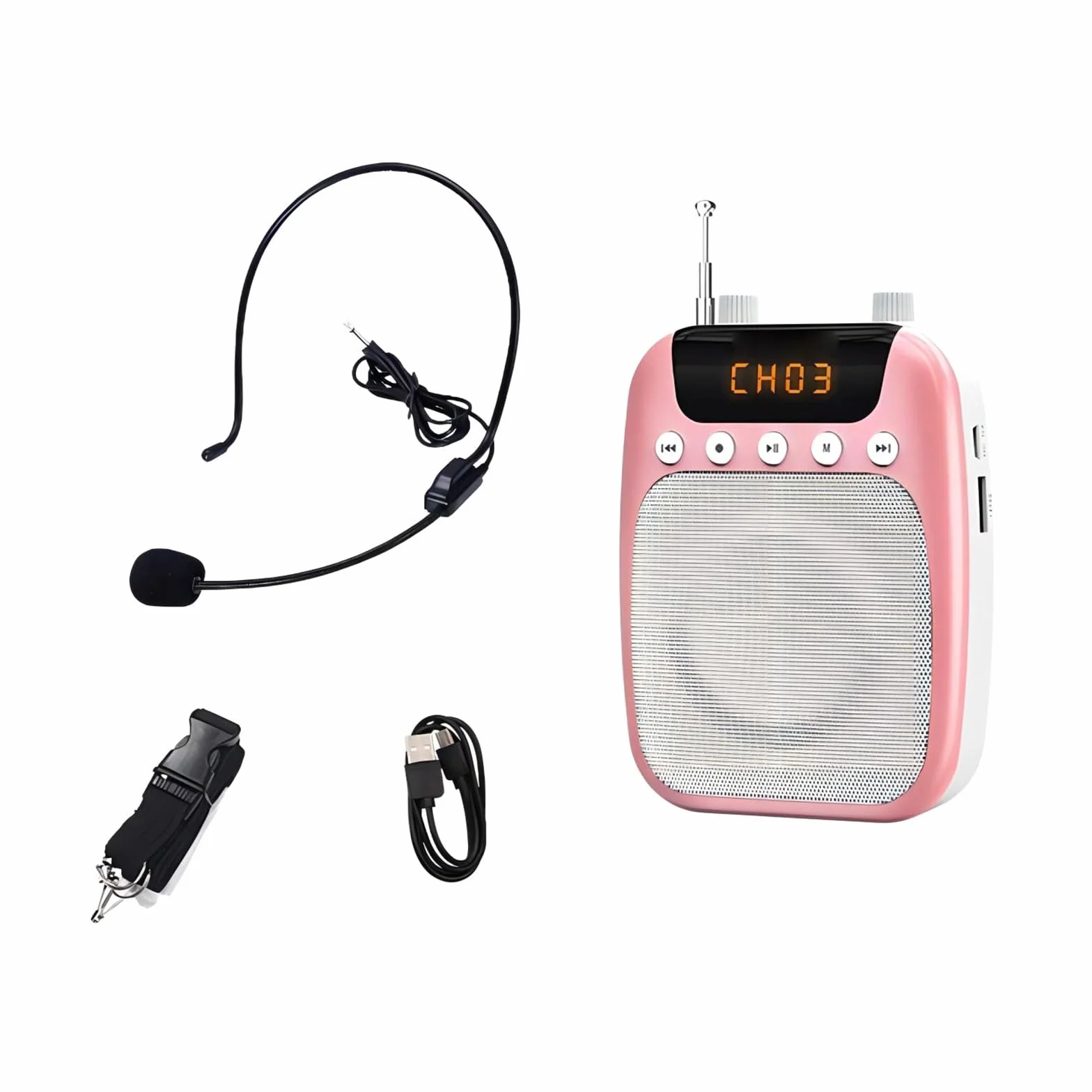 S358 - Megáfono pequeño amplificador de voz para educadores y profesores de actividades al aire libre con micrófono