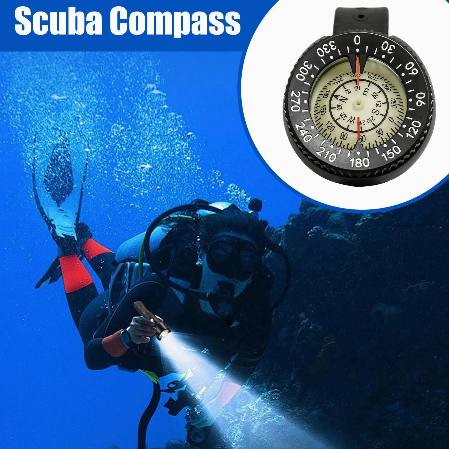 Buceo | Navegación subacuática precisa | Luminoso flexible para orientación, buceo, senderismo, supervivencia y mochileros