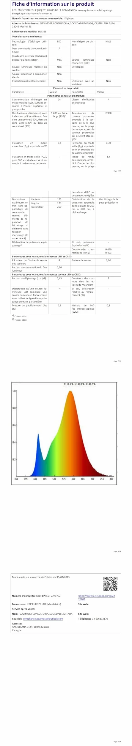 Klighten 24W 3000K IP65 Aplique LED Exterior Aluminio Rectangular Antracita