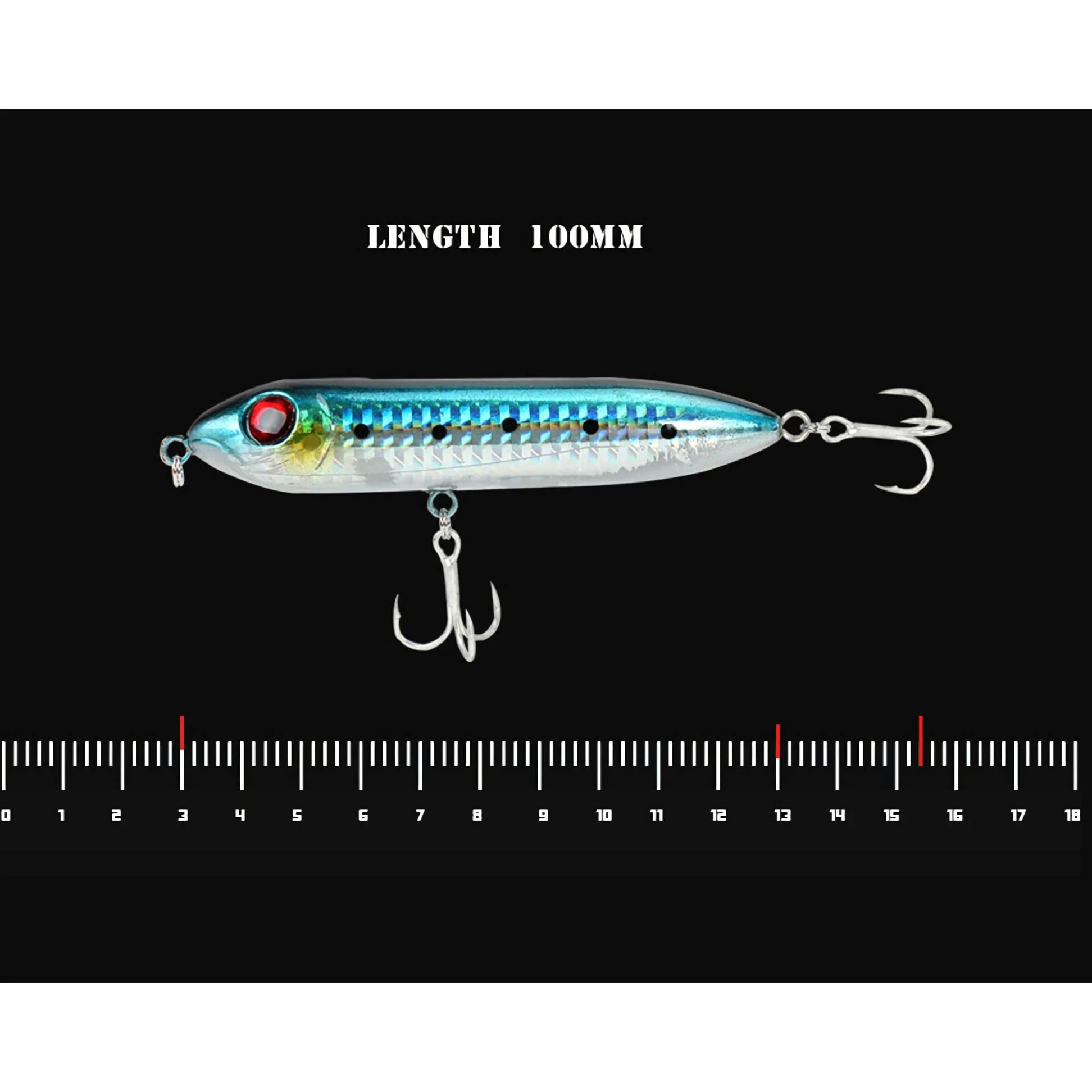Cebos de Pesca, Señuelos de Pesca de 6 Piezas, plomos de 10 cm/14 g de Tiro Largo, señuelo de lápiz biónico Flotante, Cebo Duro Artificial for Agua Dulce y Salada, Simple y práctico