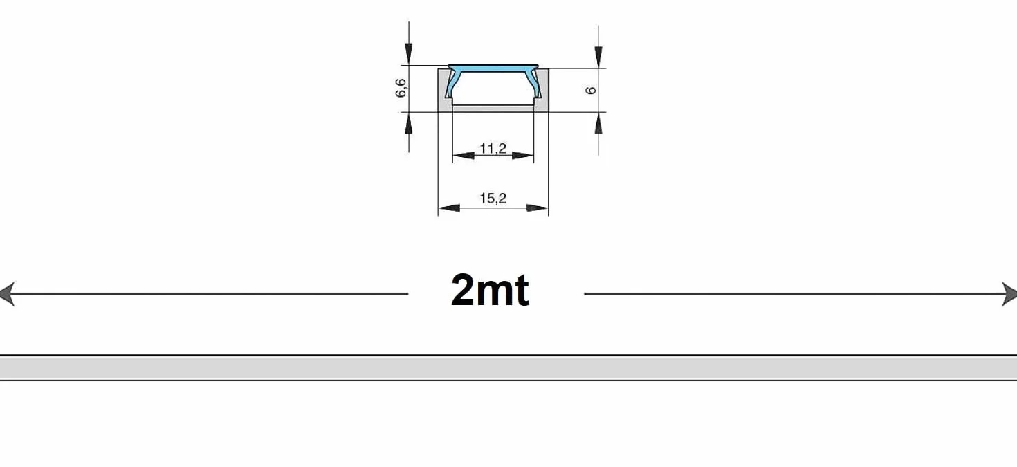 AFTERTECH Perfil de aluminio para tiras LED 2 m 15x6 mm 1506LE color madera