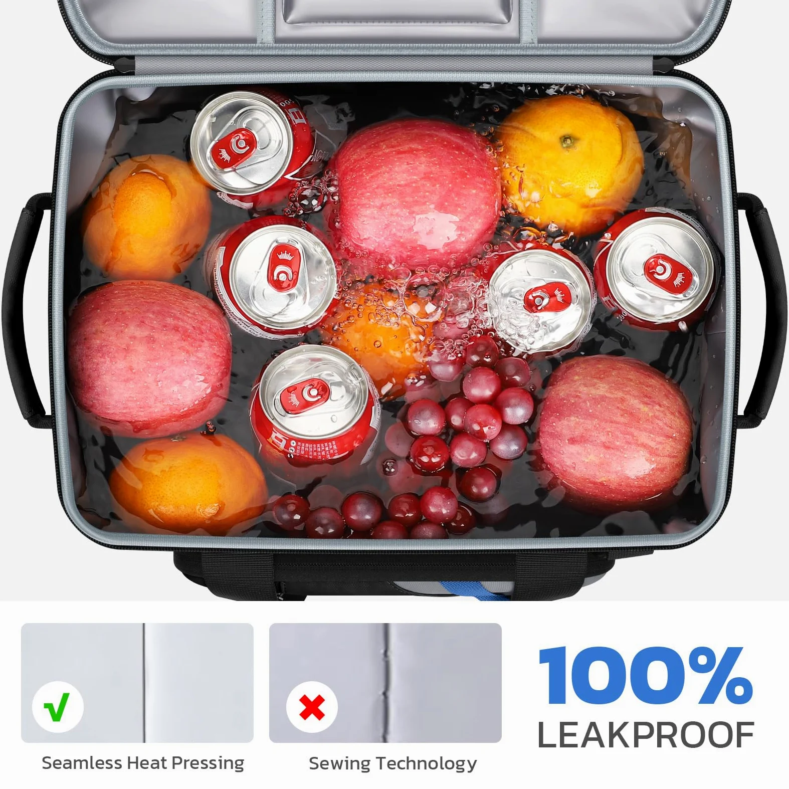 Maelstrom Bolsa enfriadora, enfriador de playa para 30 latas, enfriador suave aislado a prueba de fugas con abridor de botellas, hielera, enfriador plegable portátil para viajes, camping, compras