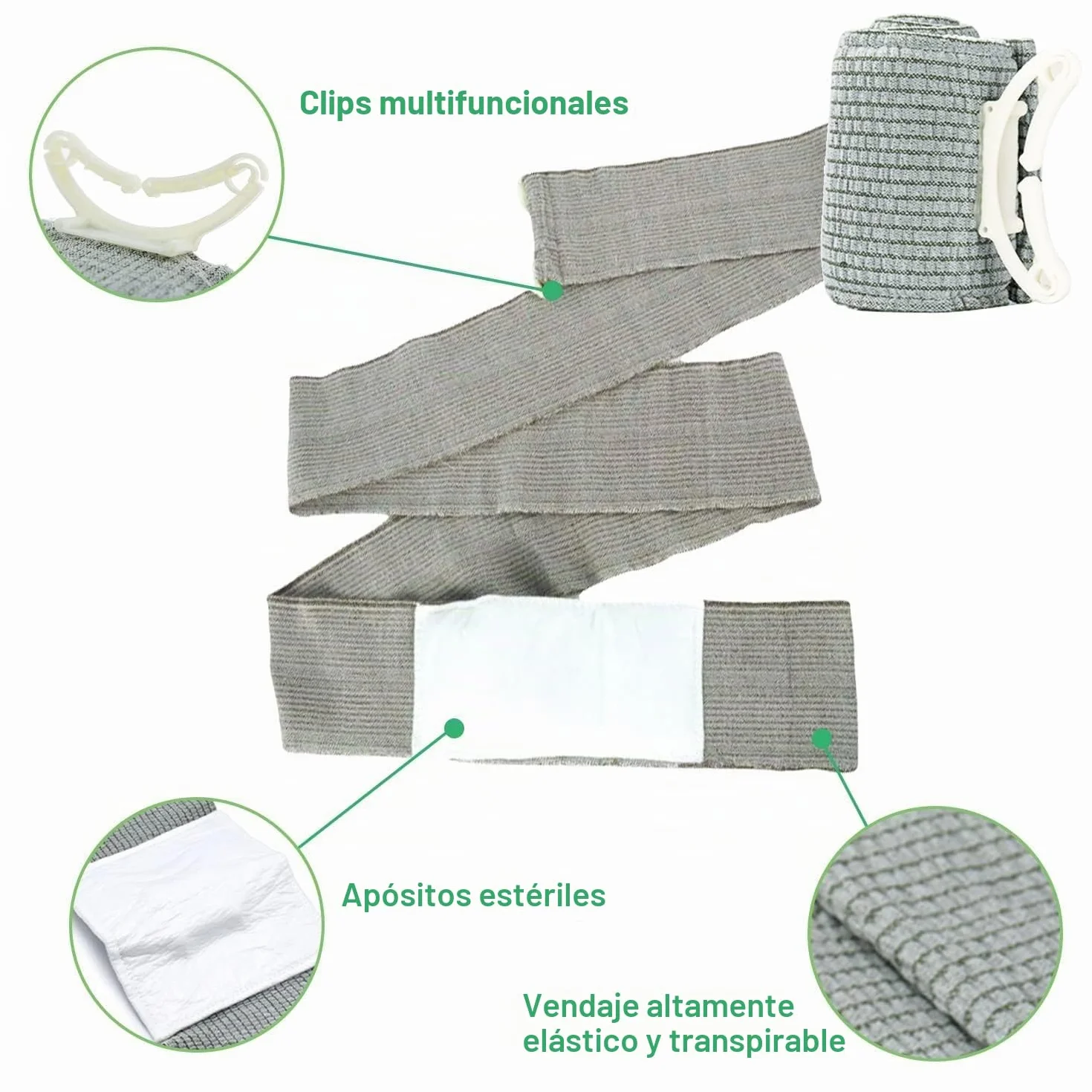 Israeli Vendaje Hemostático 6 Pulgadas Vendaje de Emergencia 4 Piezas
