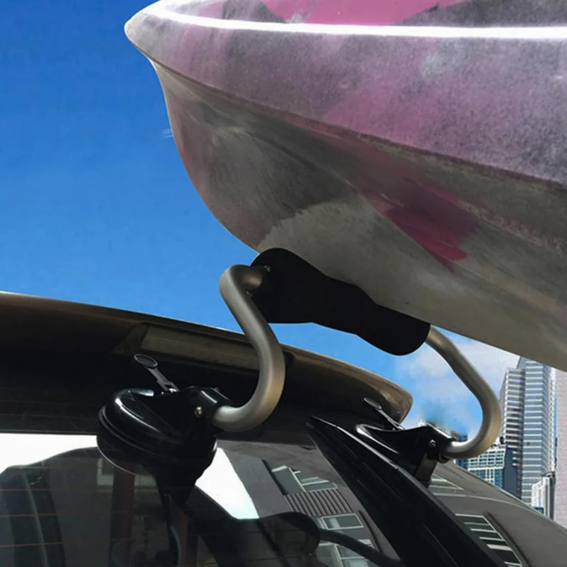 Rodillo con Ventosa para Kayak y Tabla de Surf, Soporte de Aleación de Aluminio con Almohadillas Protectoras, Asistencia de Carga para Techo de Coche, Capacidad Máxima 40kg