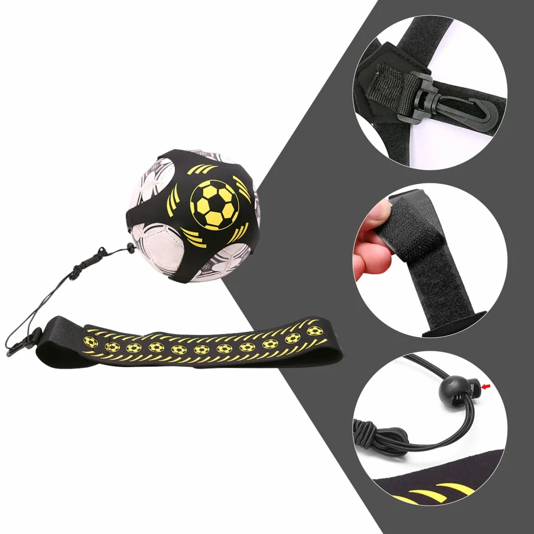 Cinturón de cintura ajustable entrenador de fútbol, cinturón de fútbol elástico ajustable, equipo de banda elástica para balones de fútbol para control del balón