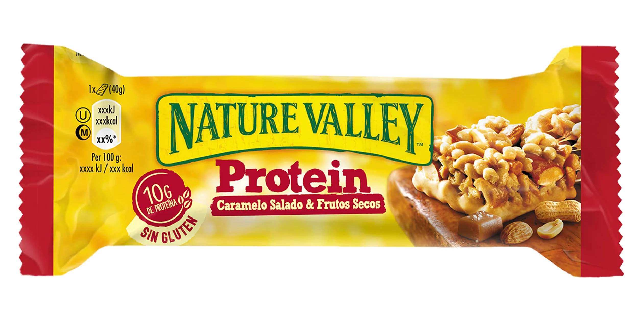 Nature Valley Protein Barrita Caramelo Salado Frutos Secos 10g Proteína Sin Gluten Vegetarianos 4x40g