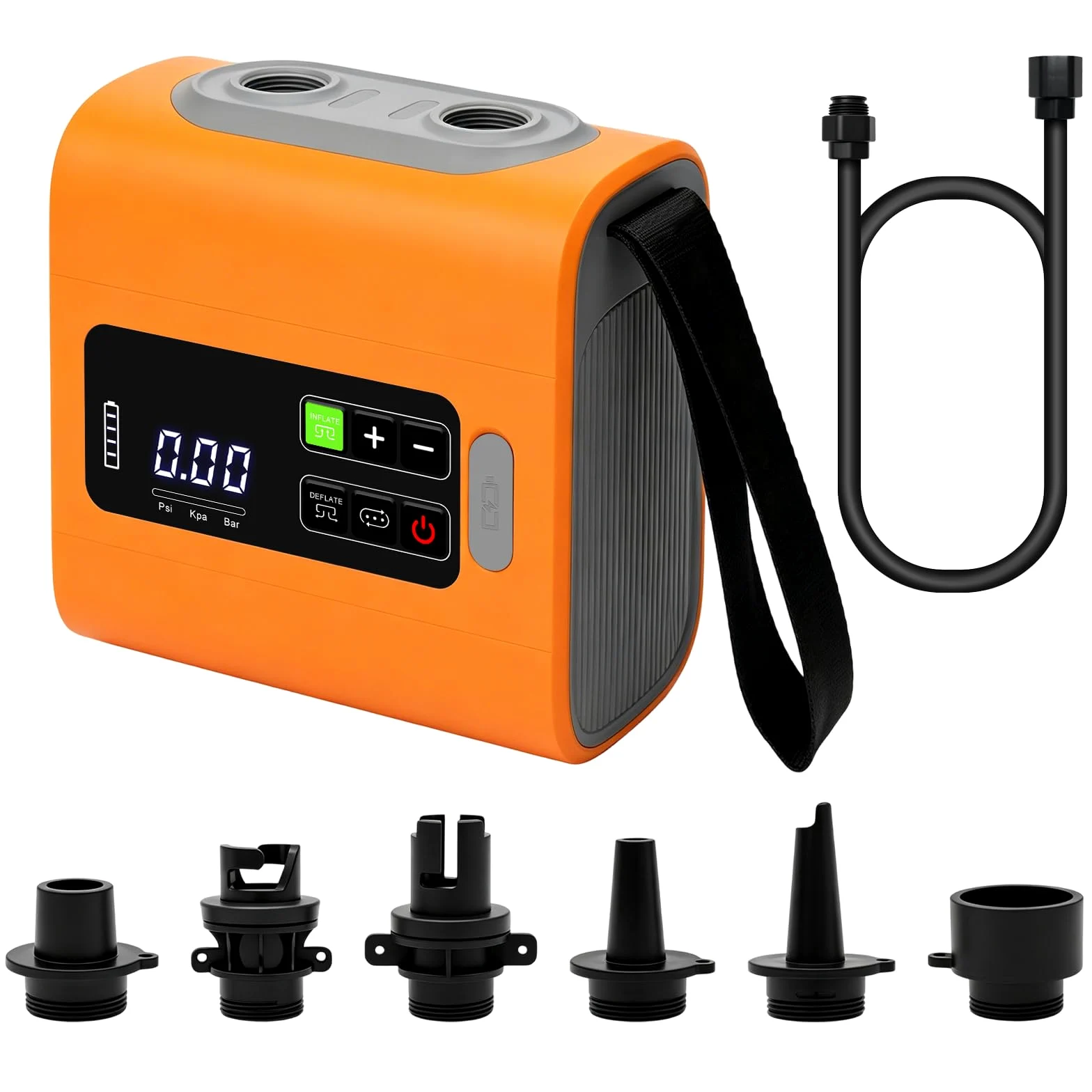 Bomba de Aire Eléctrica 22 PSI, Inflado/Desinflado | Inflador Paddle Surf Electrico, Auto-Off, 6 Boquillas para Tablas de Paddle, Barcos, Colchón